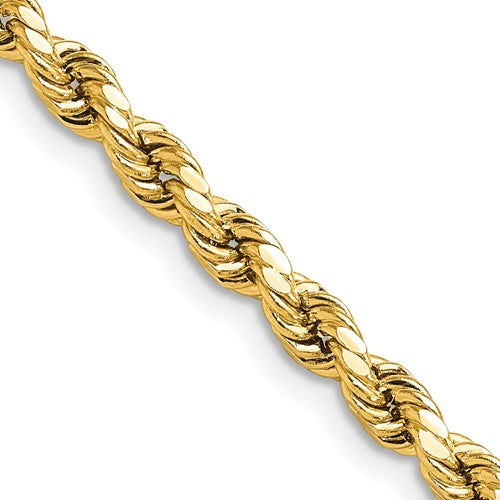 14k 4.0mm Semi-solid D/C Rope Chain