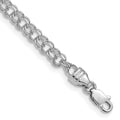 14k White Gold 8in 3.75mm Solid Double Link Charm Bracelet
