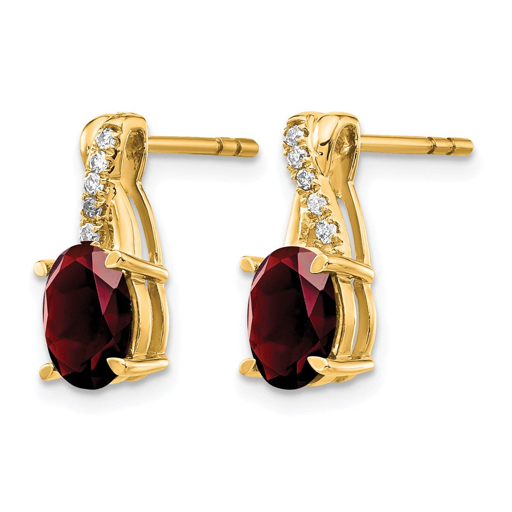10k Garnet and Diamond Earrings