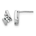 10k White Gold Cushion White Topaz and Diamond Earrings