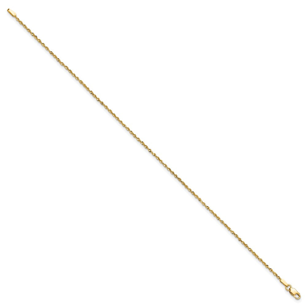 14k 1.5mm Ultra D/C Lightweight Rope Chain Anklet