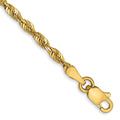14k 2.5mm Ultra D/C Lightweight Rope Chain Anklet