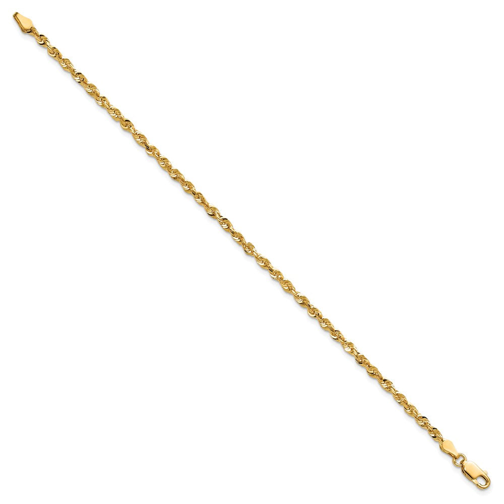 14k 2.75mm Ultra D/C Lightweight Rope Chain Anklet