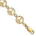 14k Polished Peace Sign Bracelet