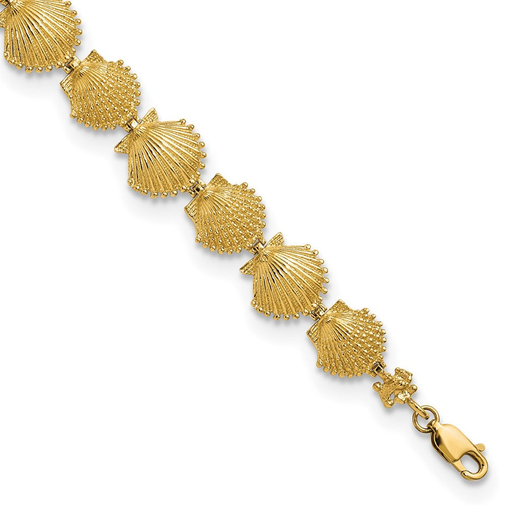 14k Textured Shells 7.25in Bracelet