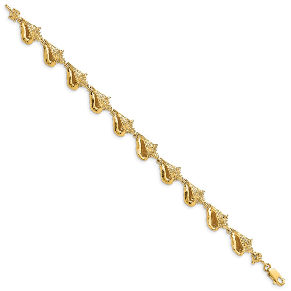 14k 3-D Conch Shell Link Bracelet