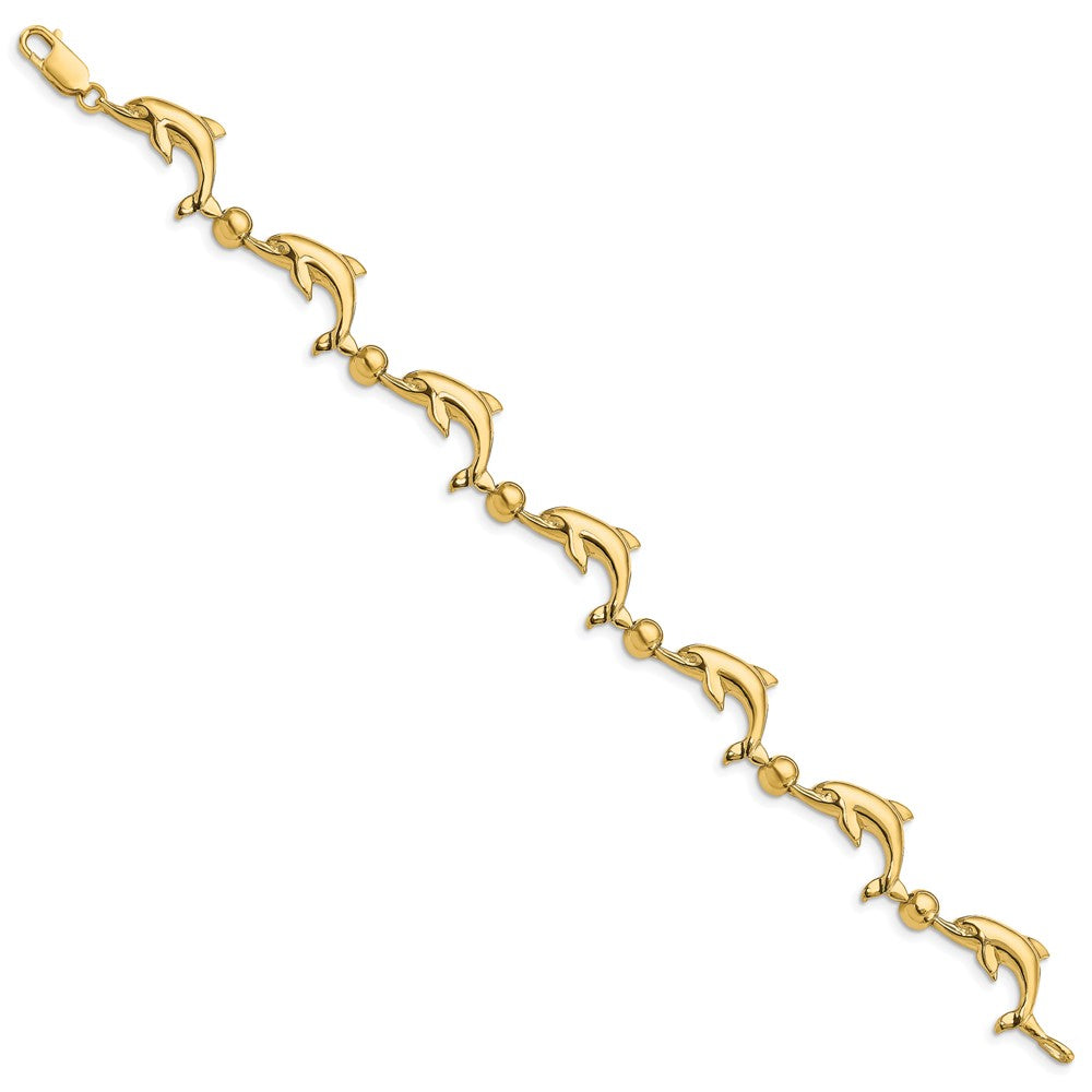 14k Polished Dolphin Bracelet