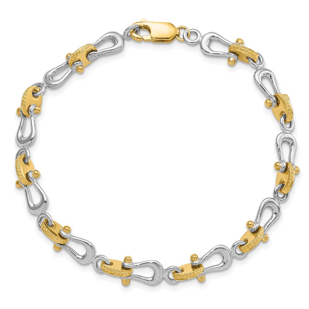 14k Two-tone Mariner's Link 8in Bracelet