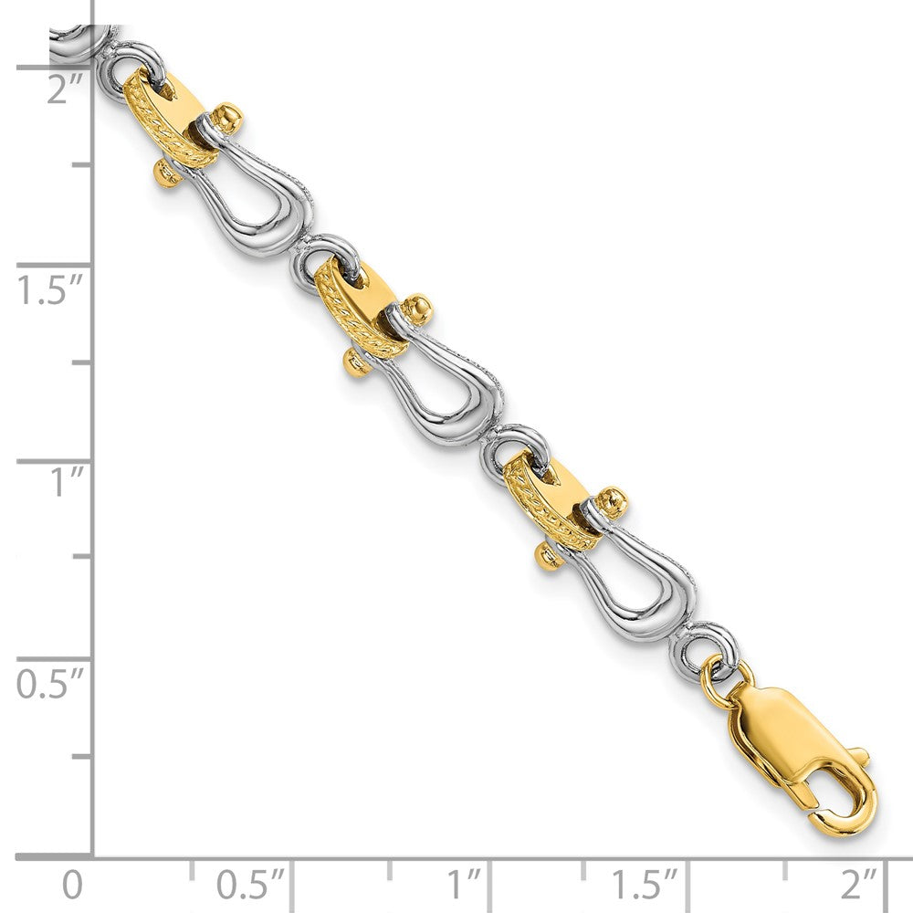 14k Two-tone Mariner's Link 8in Bracelet