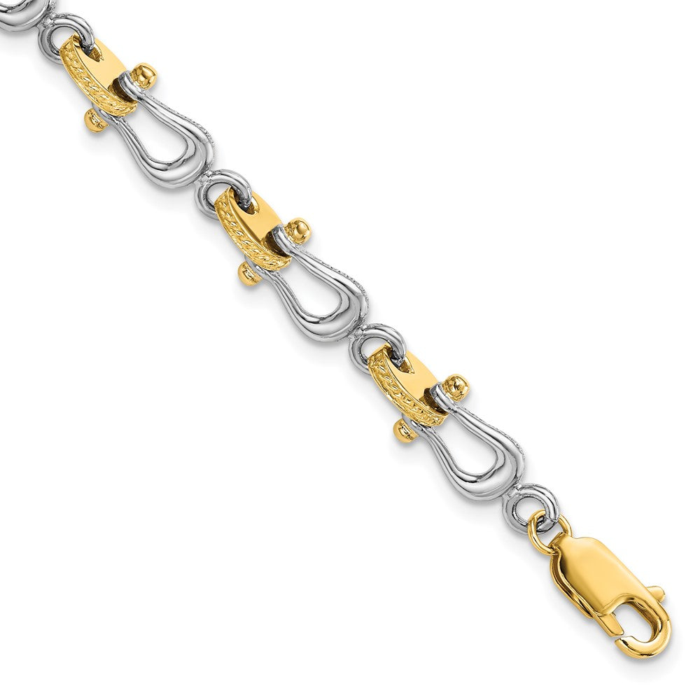14k Two-tone Mariner's Link 8in Bracelet