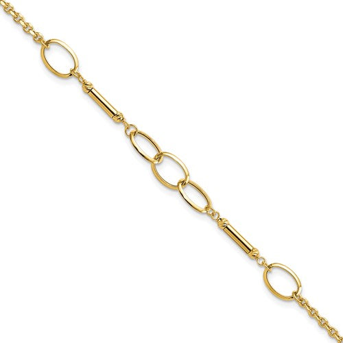 14K Polished Bars and Links Bracelet