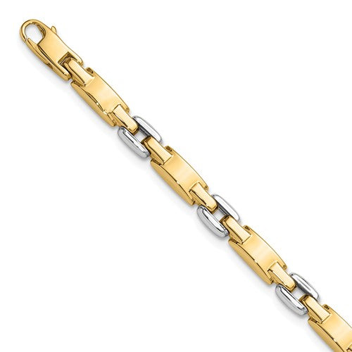 14K Two-tone Polished Fancy Link Bracelet