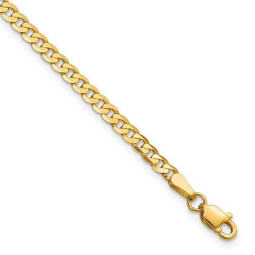 14k 2.9mm Flat Beveled Curb Chain Anklet