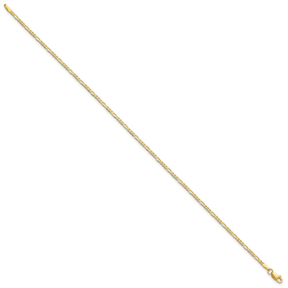 14k 1.8mm Flat Figaro Chain Anklet