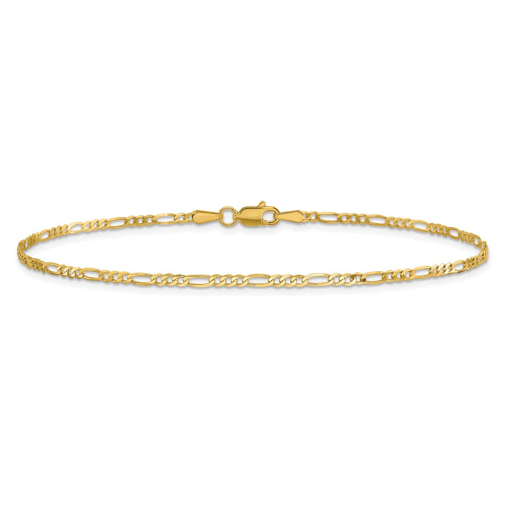 14k 1.8mm Flat Figaro Chain Anklet
