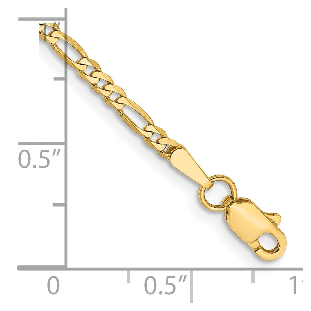 14k 2.25mm Flat Figaro Chain Anklet