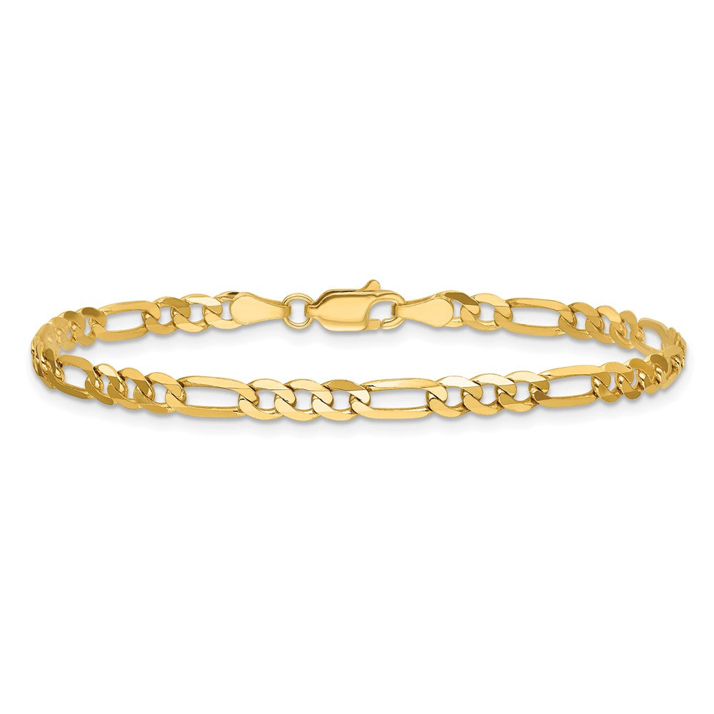 14k 4mm Flat Figaro Chain