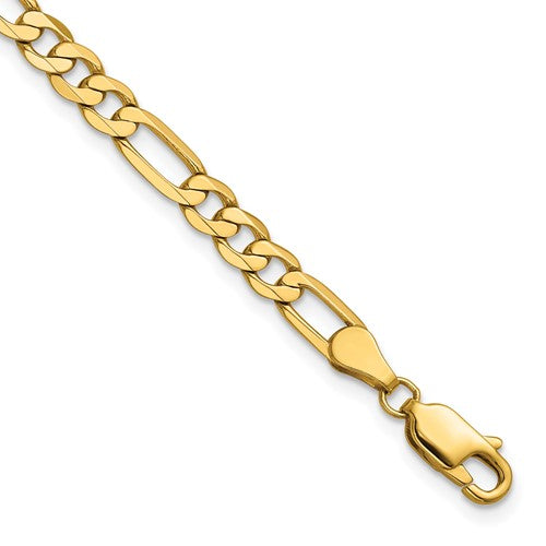 14k 4.75mm Flat Figaro Chain