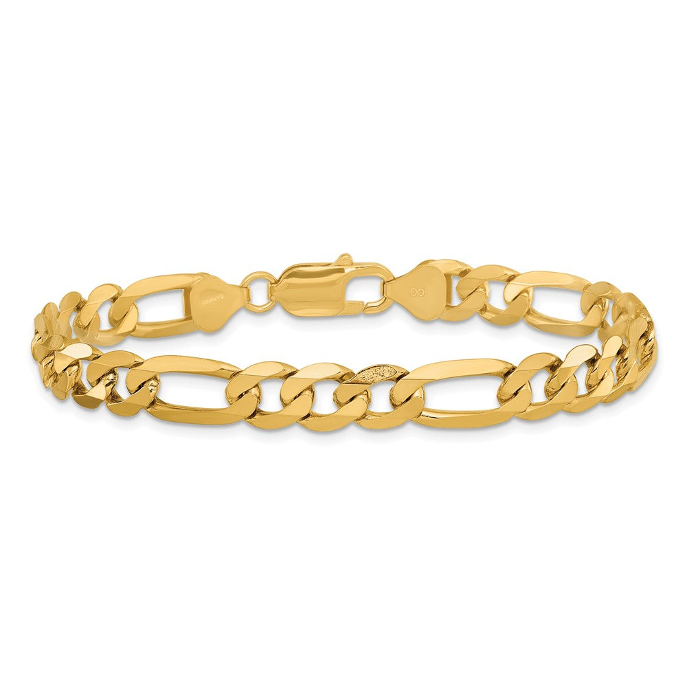 14k 7.5mm Flat Figaro Chain