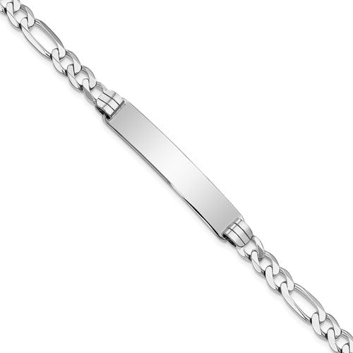 14k WG Figaro Link ID Bracelet