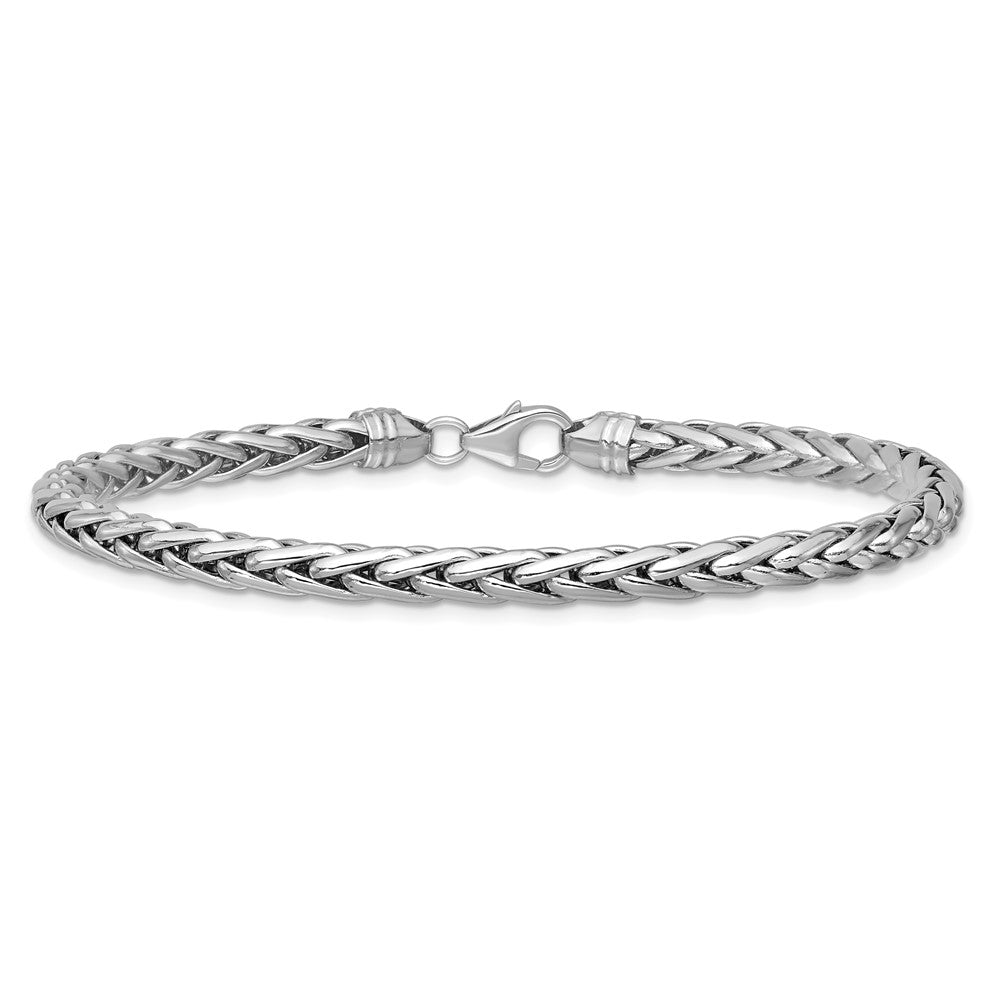 14k White Polished 8.25in Wheat Chain Bracelet