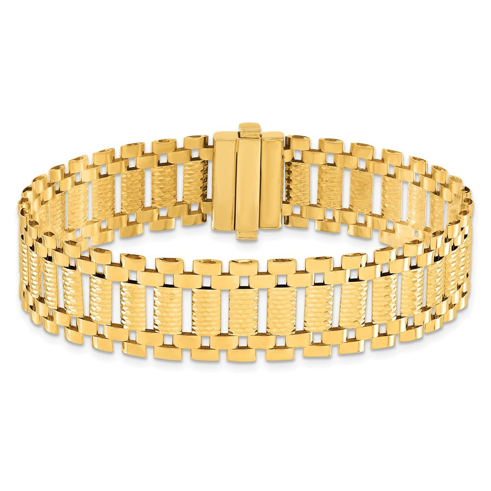 14K Polished & D/C Fancy Link Bracelet
