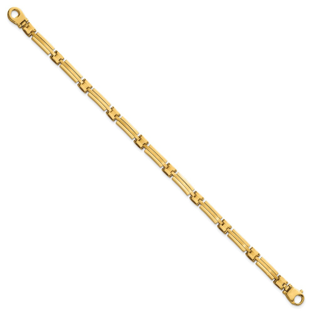 14k Polished and Brushed 5mm Fancy Link Bracelet