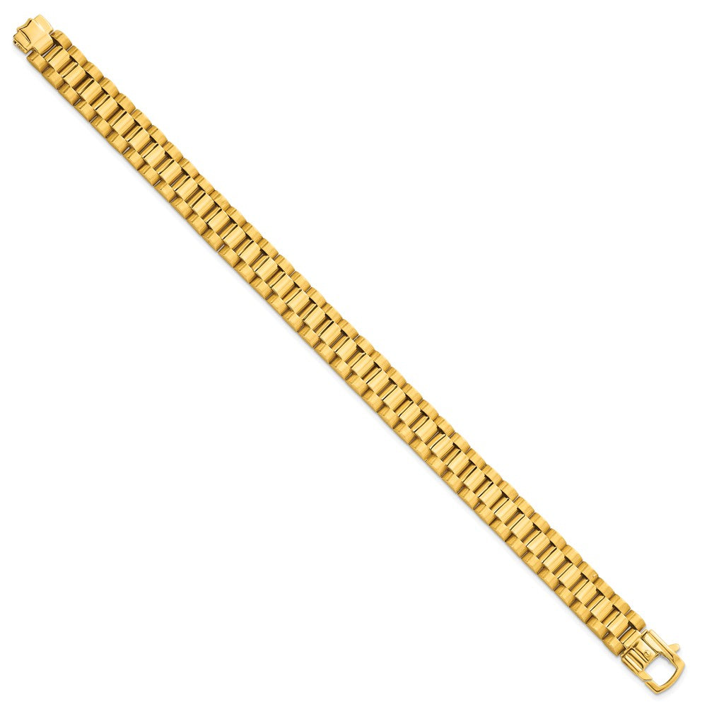 14k Brushed and Polished Link 10.25mm Men's Bracelet