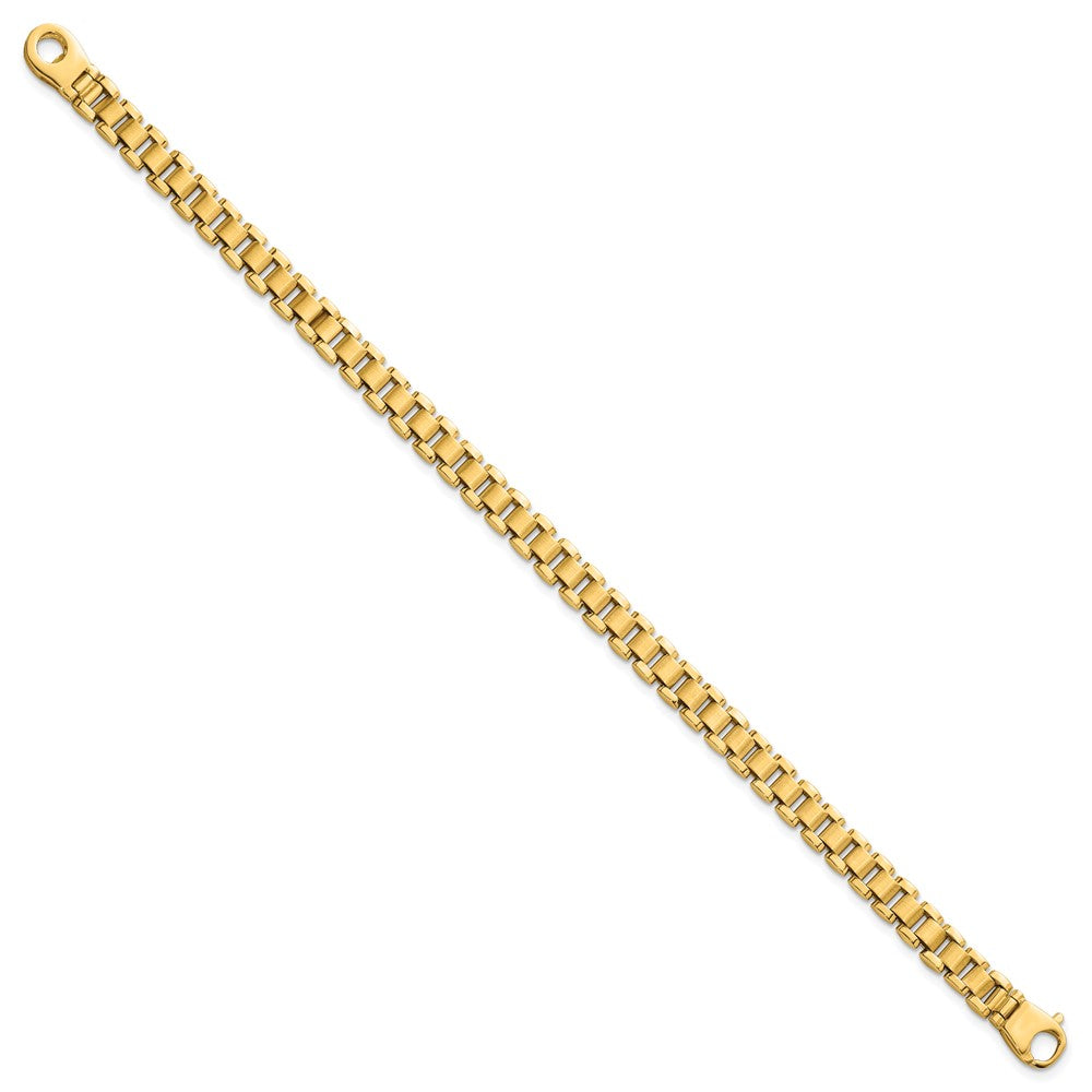 14k Polished and Brushed 8in Fancy Link Bracelet