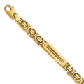 14k Polished Fancy Link and Bars 8 Inch Men's Bracelet