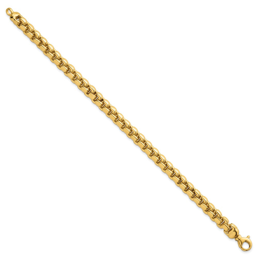 14k Polished Fancy Square Link 7.5mm Bracelet