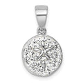 Sterling Silver Rhodium-Plated Polished Crystal Sand Dollar Pendant