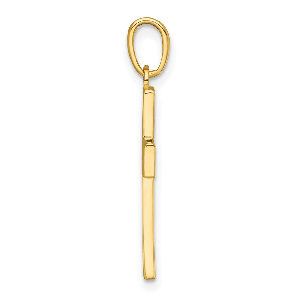 14K Polished Cut-Out Cross Charm