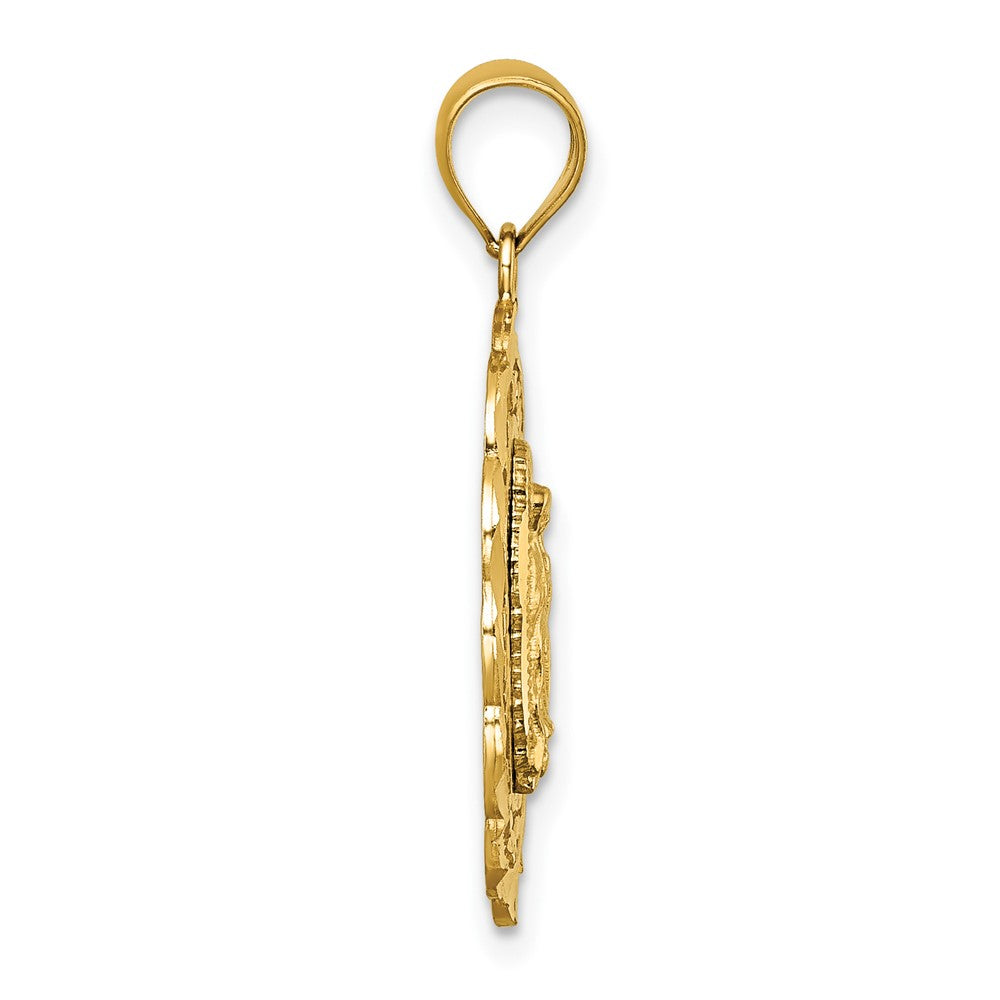 14k Polished D/C Spanish Version Lady of Guadalupe Pendant