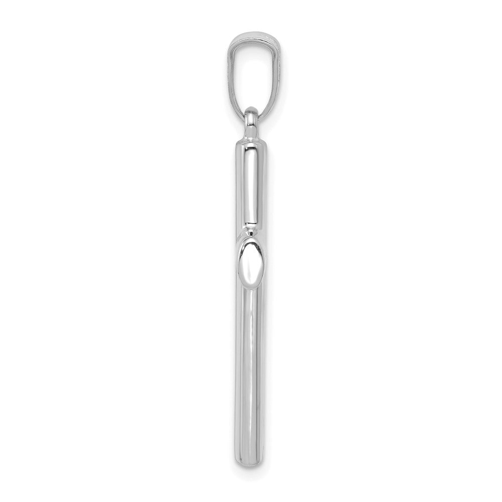 14k White Gold Hollow Cross Pendant