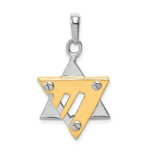 14k Two-tone Star Of David Pendant
