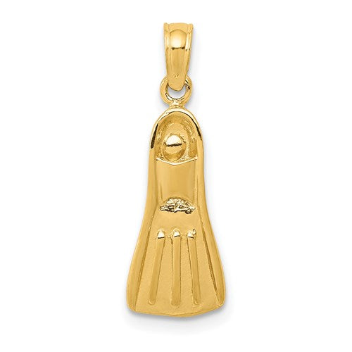 14K  3D Scuba Flipper Pendant