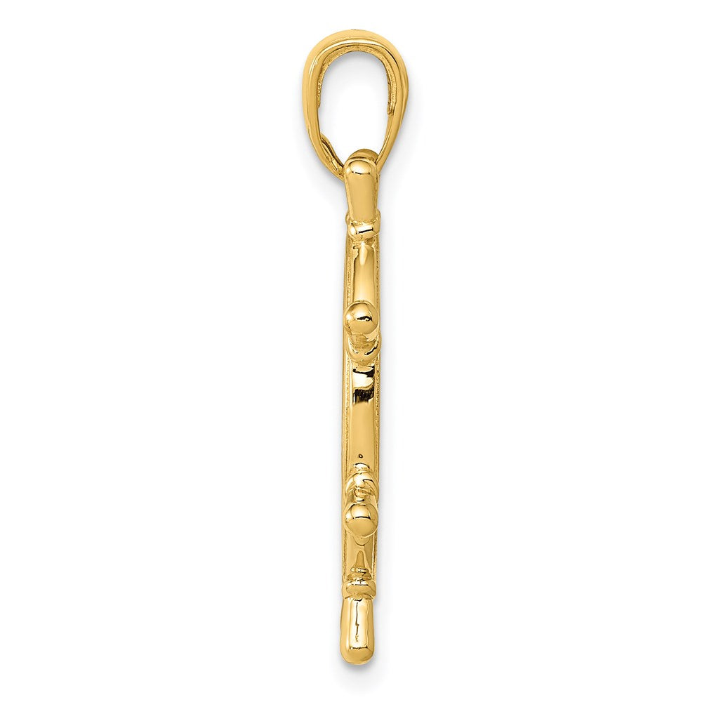 14K  3D Ships Wheel Pendant