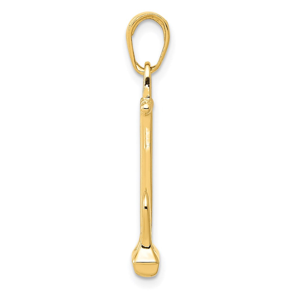 14K  3D Navy Anchor Pendant