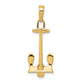 14K  3D Navy Anchor Pendant