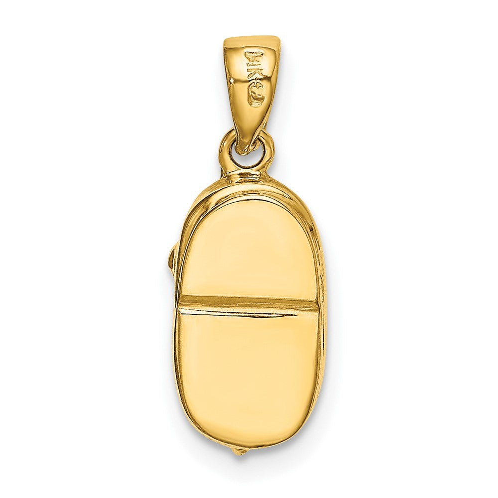 14k 3-D February/Synthetic Stone Engraveable Baby Shoe Charm
