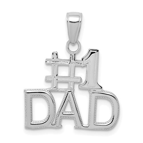 14K White Gold #1 DAD Charm