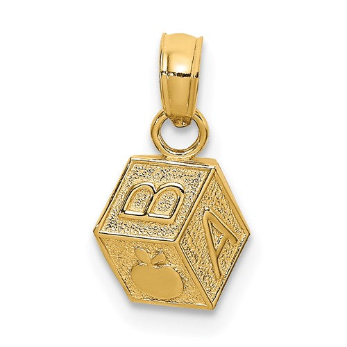 14k Baby Block Charm