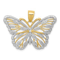14k and Rhodium Butterfly Pendant