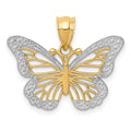 14k w/ Rhodium Butterfly Pendant