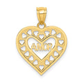 14k AMOR  in Cut-out Heart Charm