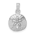 14K White Gold Polished Sand Dollar Pendant