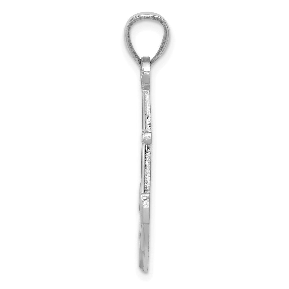 14K White Gold Polished Anchor Pendant