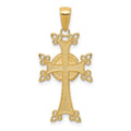 14K Polished/Textured Armenian Cross Pendant