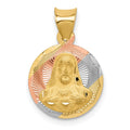 14K w/Rose and White Rhodium D/C Sagrado Corazon Pendant